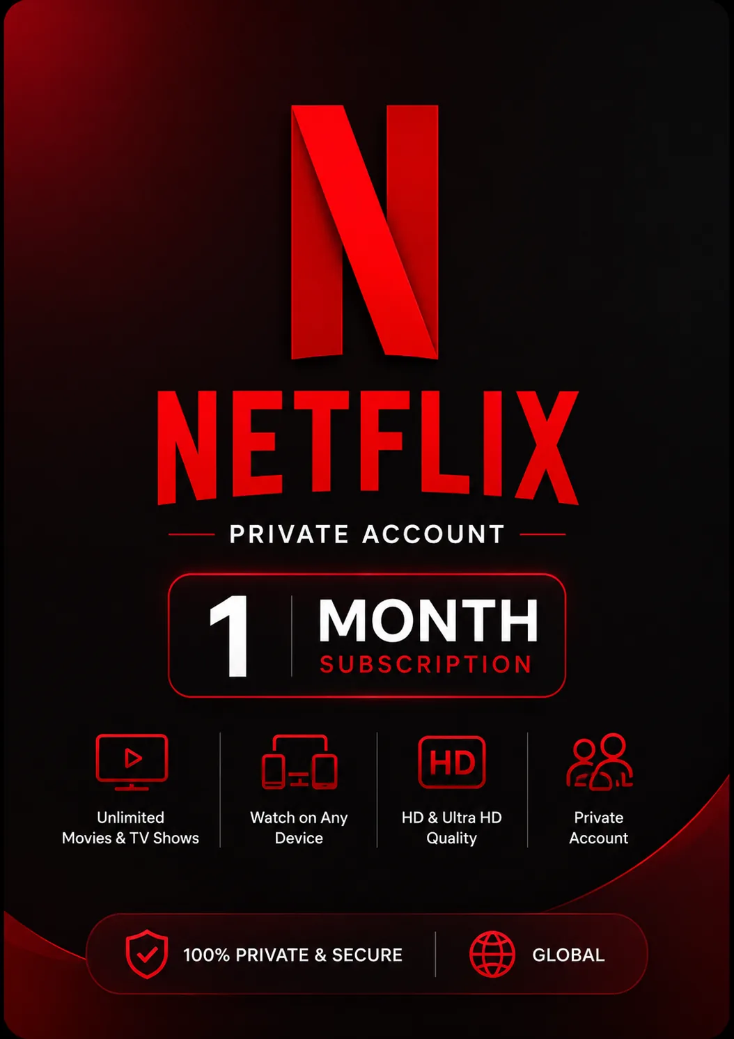 Netflix Private Account 1 Month